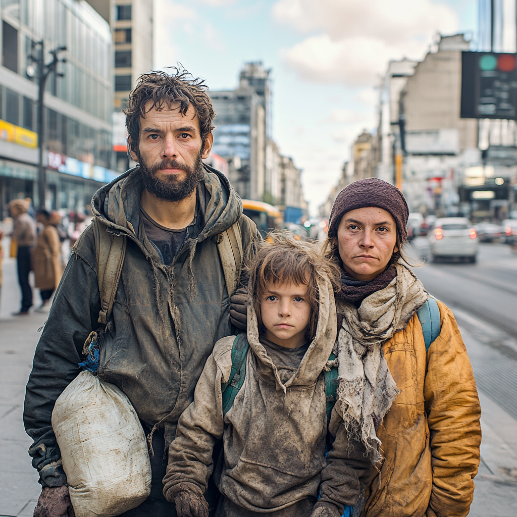 A Homeless Family in Downtown Buenos Aires