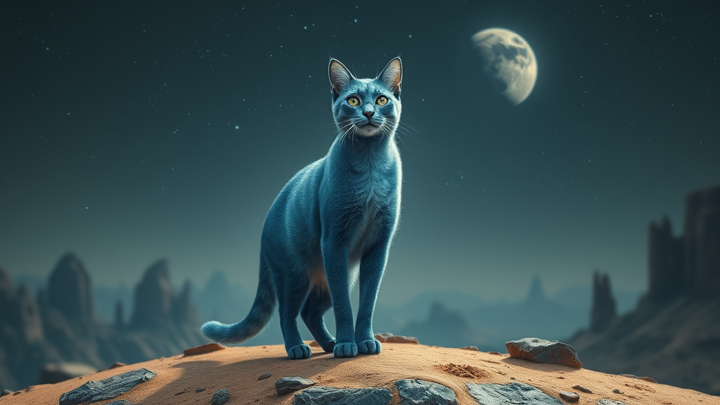A Human-like Blue Cat on a Foreign Planet