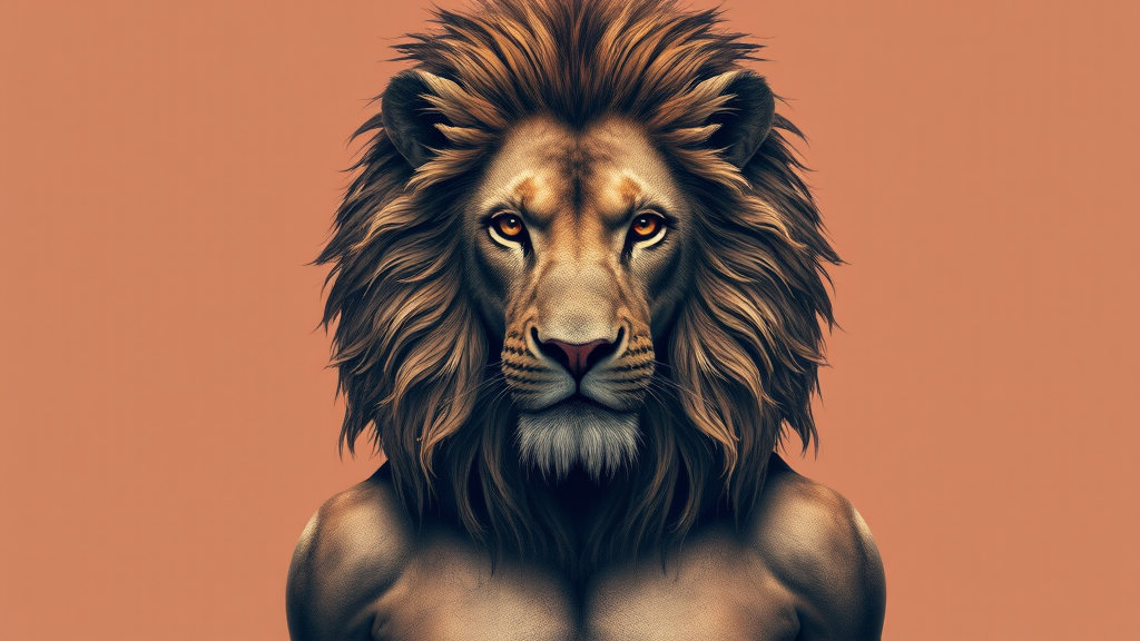 A Human with Lion's Head and Body