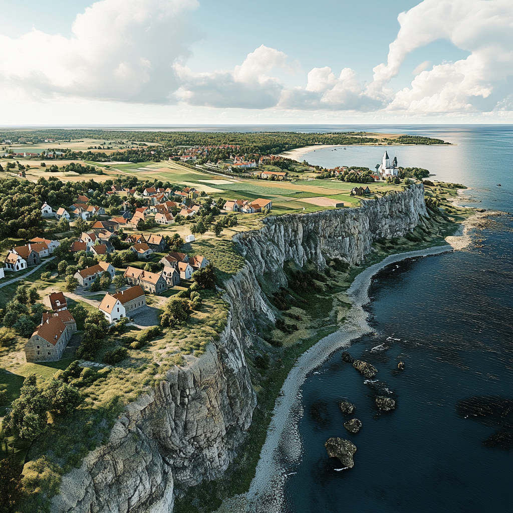 A Hyper-Realistic Aerial View of Bornholm, Denmark