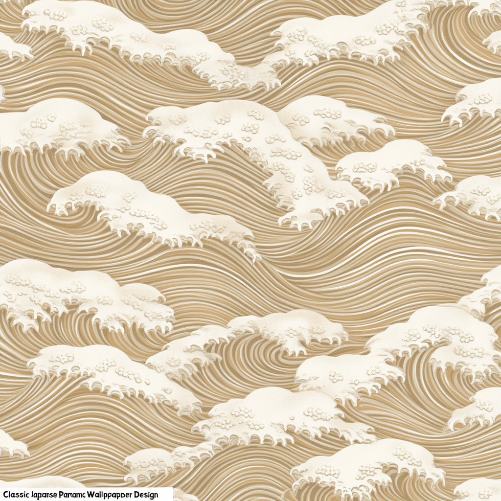 A Japanese Wave Pattern Wallpaper Inspired by Tradition