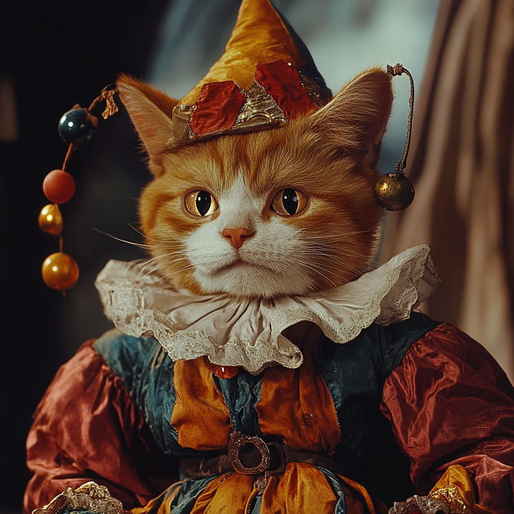 A Jester-Cat in 1950s Dark Fantasy World