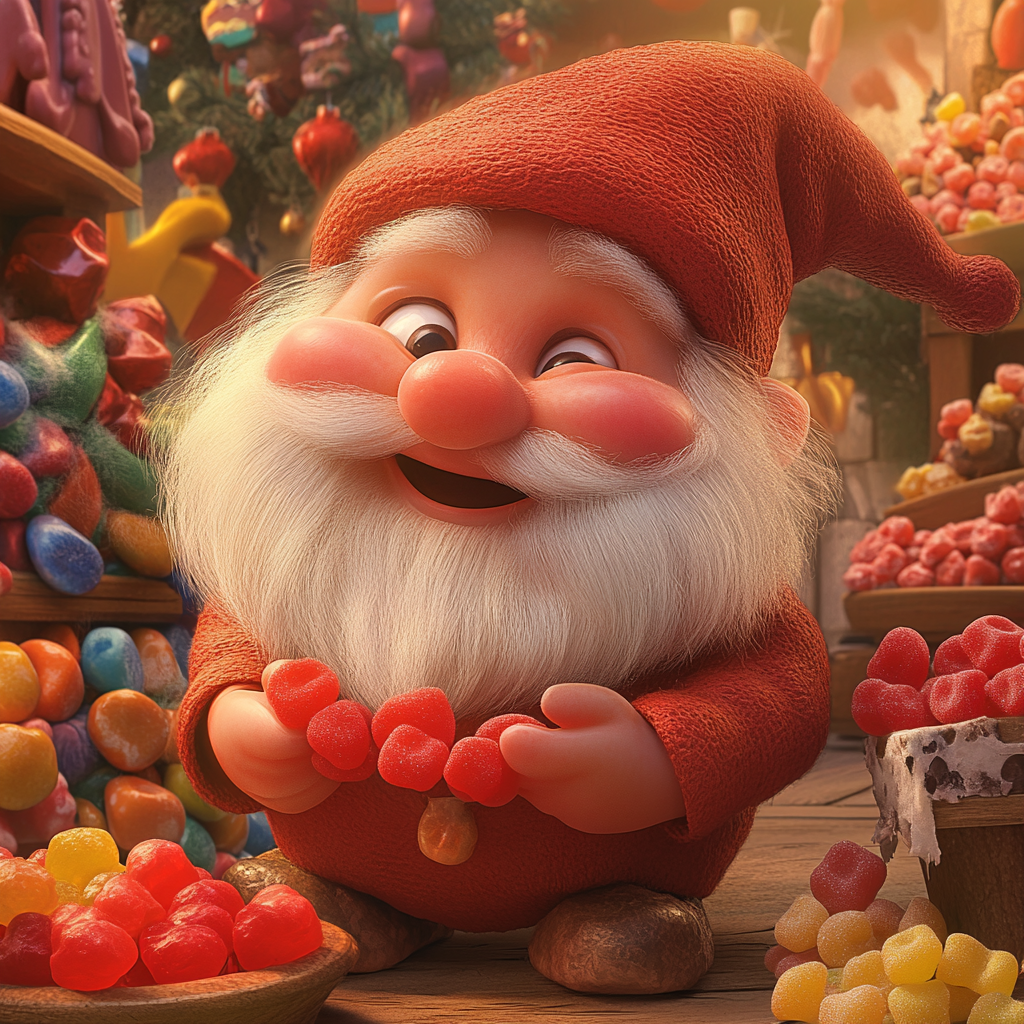 A Joyful Holiday Gnome, Ginger, Spreading Sweet Cheer