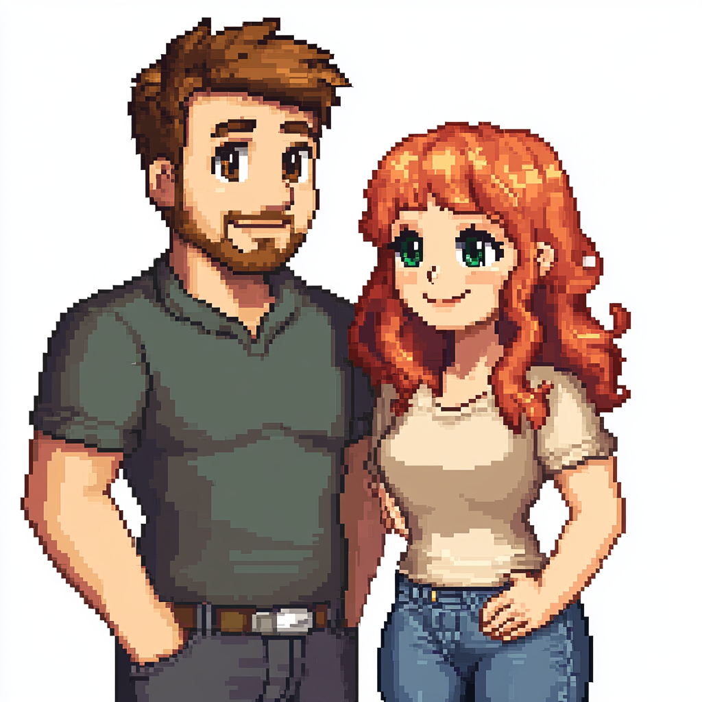 Dad and Mom Pixel Art