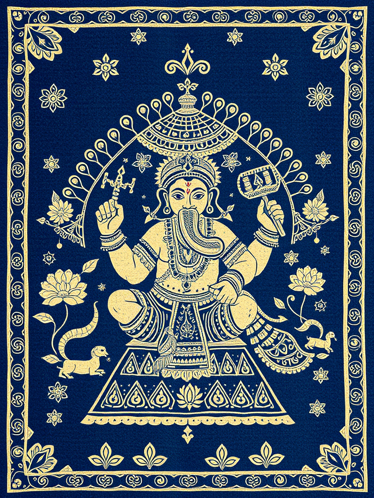 A Kalamkari Design of Vinayagar