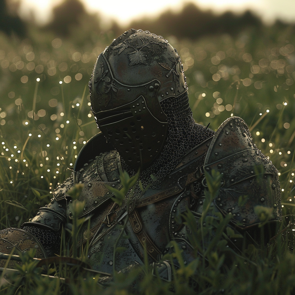 A Knight Resting After Winning Important Battle