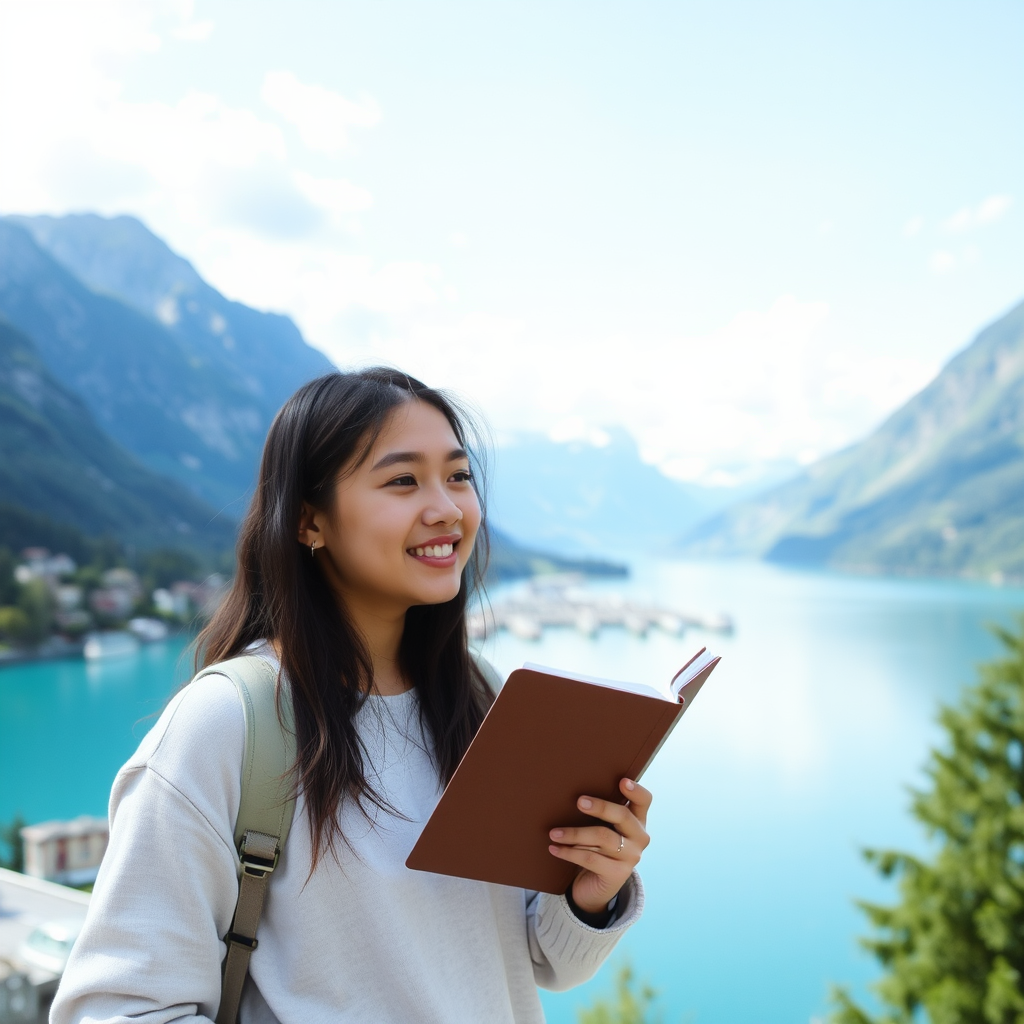 A Kongo woman learning English in Switzerland.