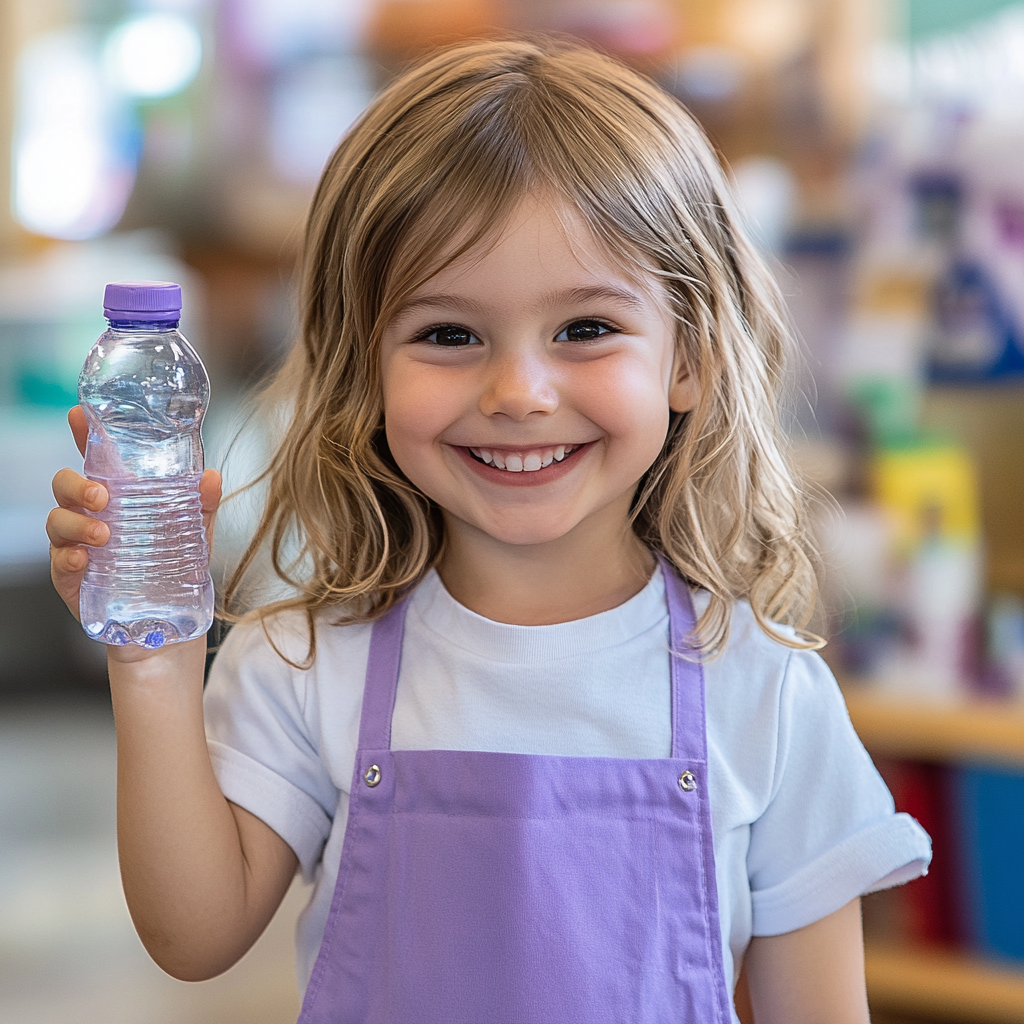 A Little Girl Smiling with Art Project