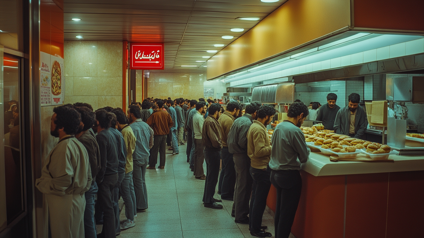 A Long Line of Hungry People in Kuwait.