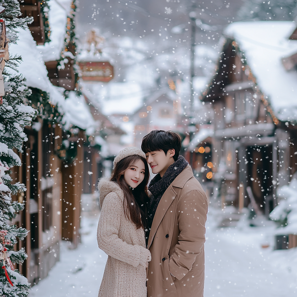 A Lovely Winter Portrait of Korean Couple