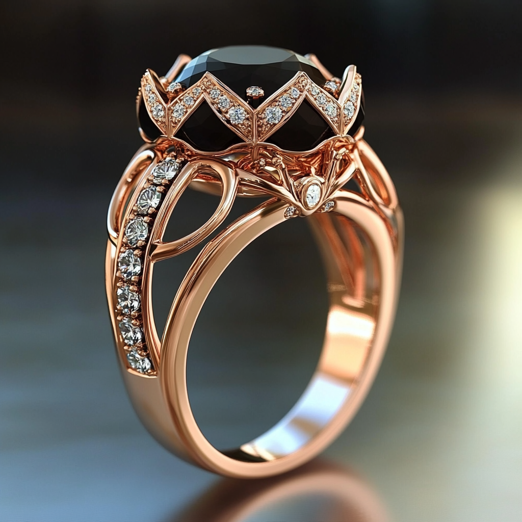 A Luxurious Rose Gold Ring with Unique Design