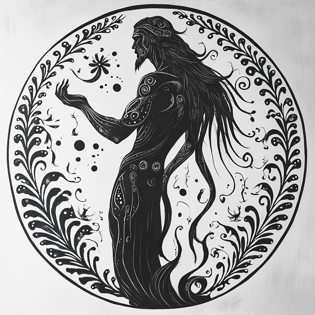 A Magical Magician in Intricate Black, White Design