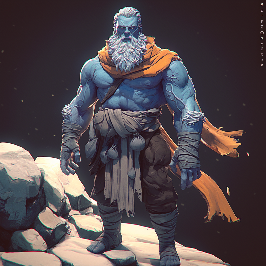 A Male Frost Giant Snow Miser 3D Sculpt