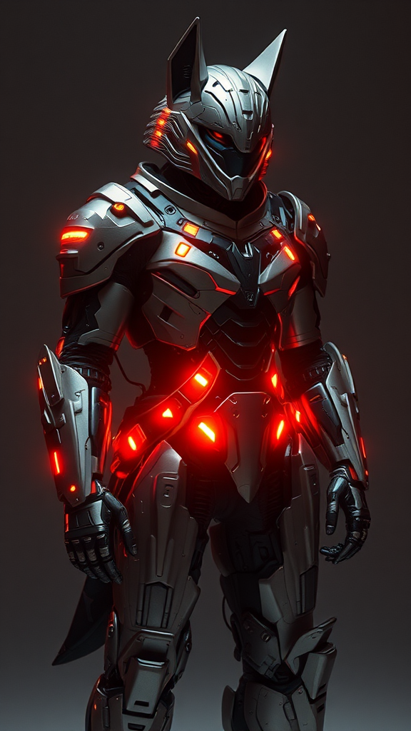 A Male Wearing Steel Wolf Armor Suit