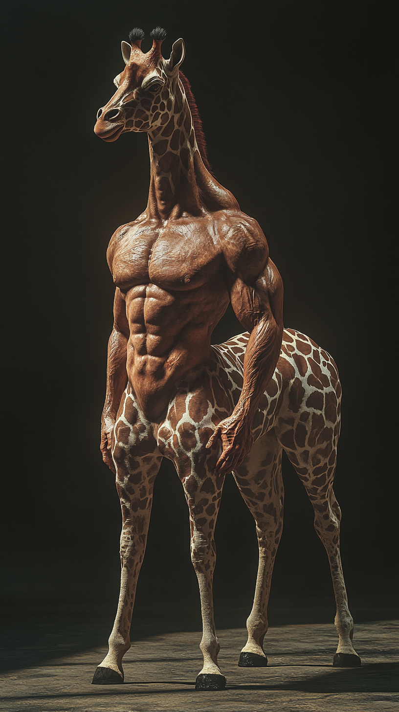 A Man Centaur with Giraffe Legs