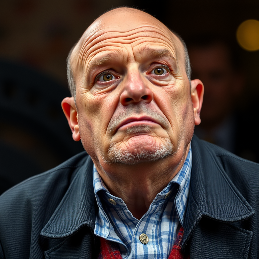 A Man Displaying Stupidity