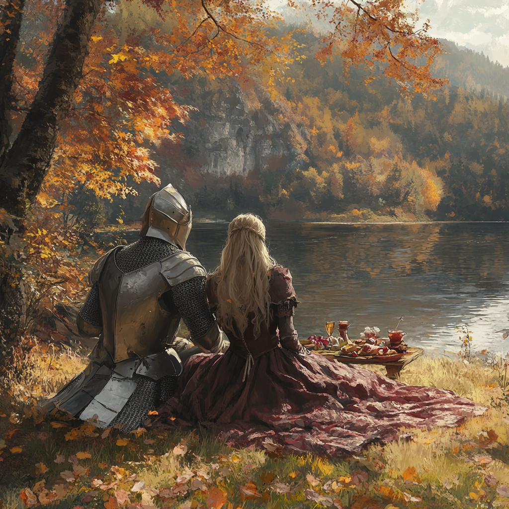 A Medieval picnic by the lake