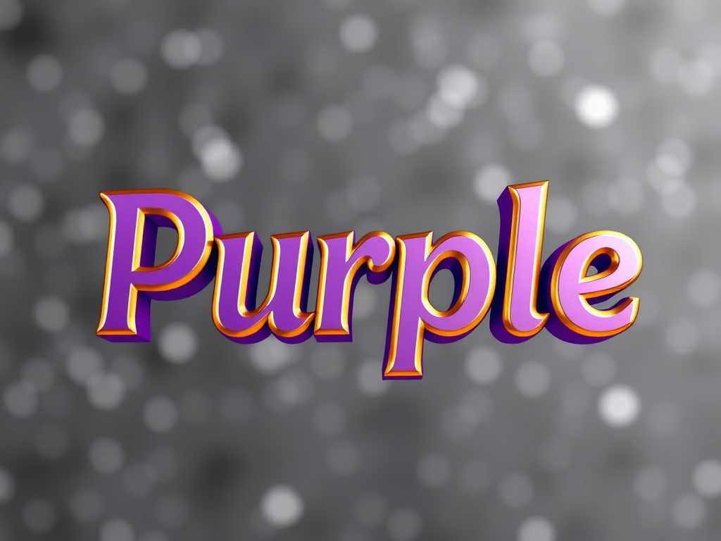 A Metallic Purple Purple Text on Sparkling Background.