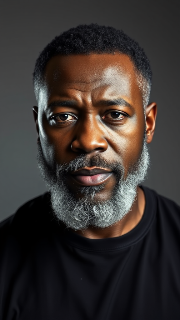 A Middle-Aged African American Man's Dramatic Portrait