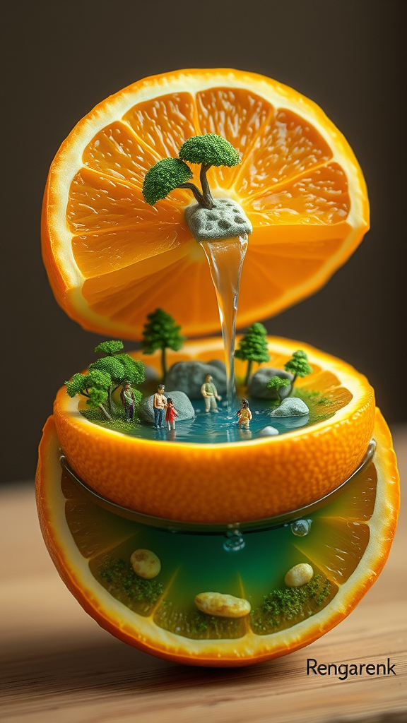 A Miniature World Inside a Surreal Orange