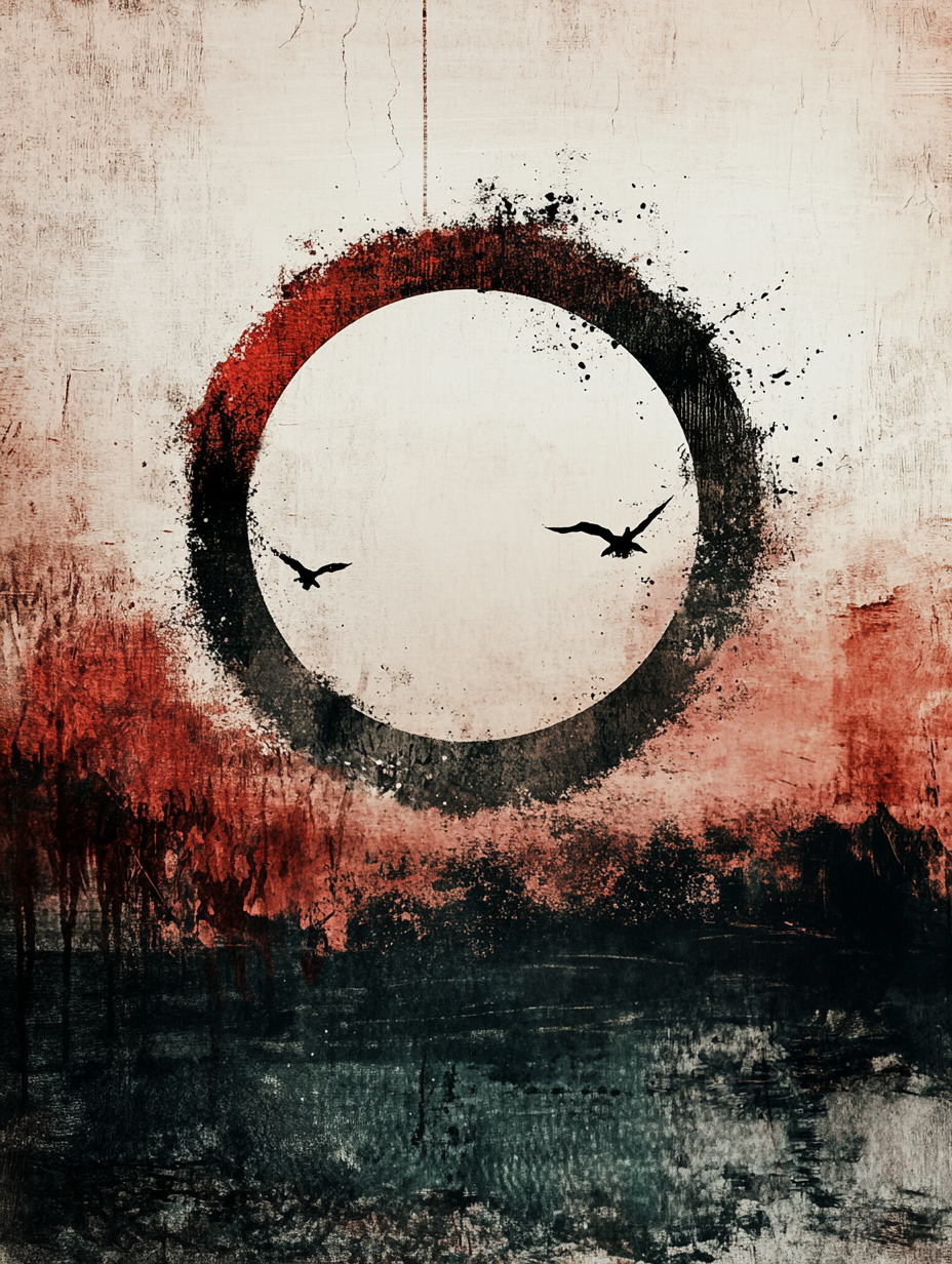 A Mixed Media Enso Zen Circle Painting