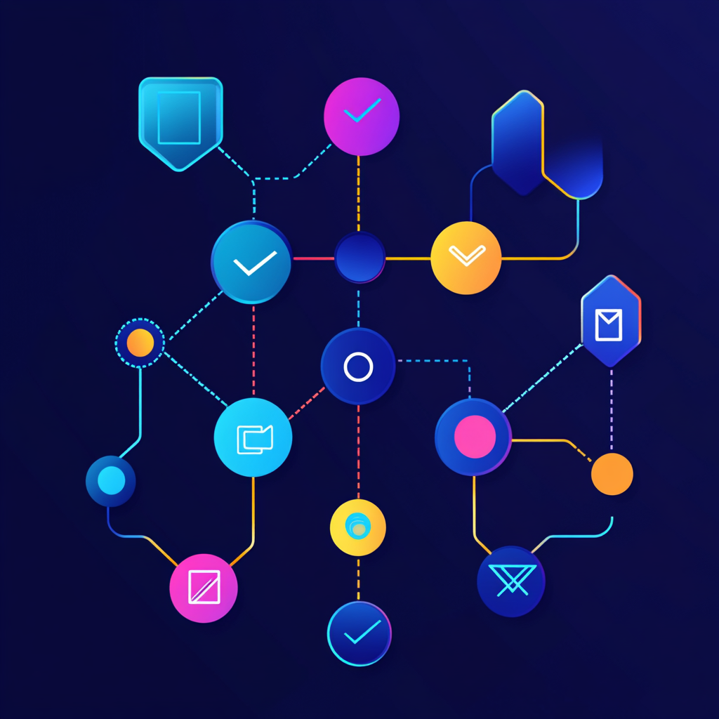 A Modern, Sleak Decision Flowchart with Vibrant Gradients