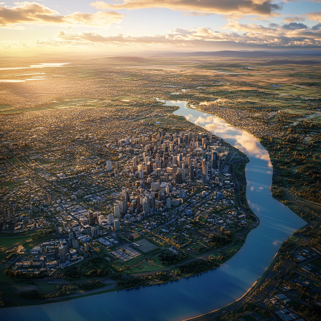 A Modern City with Skyscrapers in New Zealand