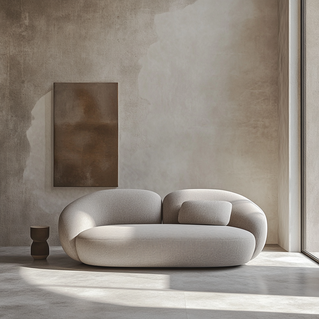 A Modern Gray Sofa With Simple Design