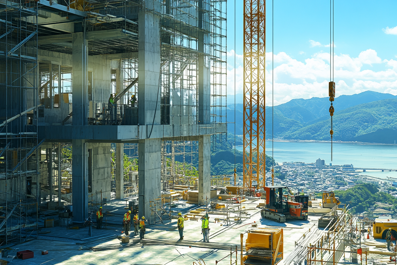 A Modern Resort Hotel Under Construction in Japan