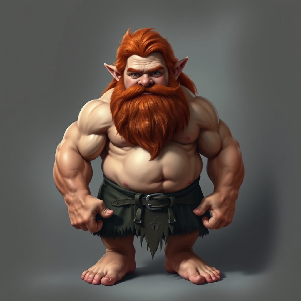 A Muscular, Handsome Dwarf with Long Beard