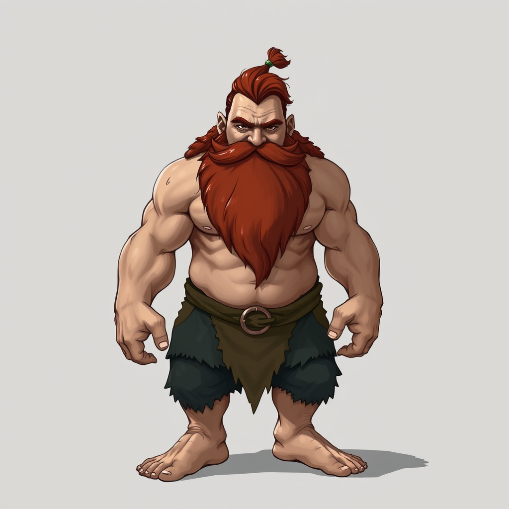 A Muscular, Handsome Dwarf with Red Hair