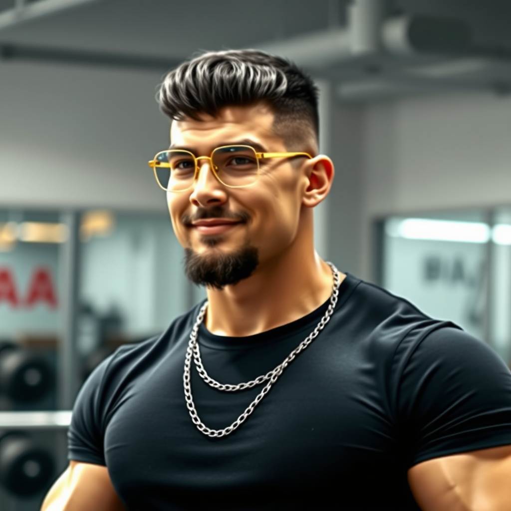 A Muscular Man Relaxing in Gym Attire