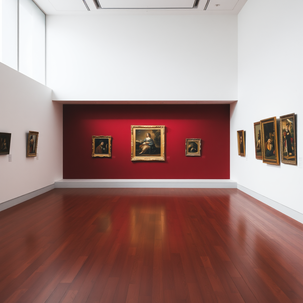 A Museum Wall and Wooden Floor No Artworks