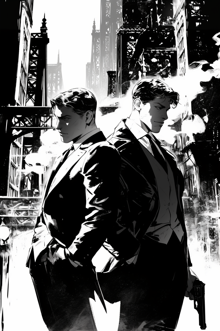 A Noir Novel Cover: Smoky Steampunk New York