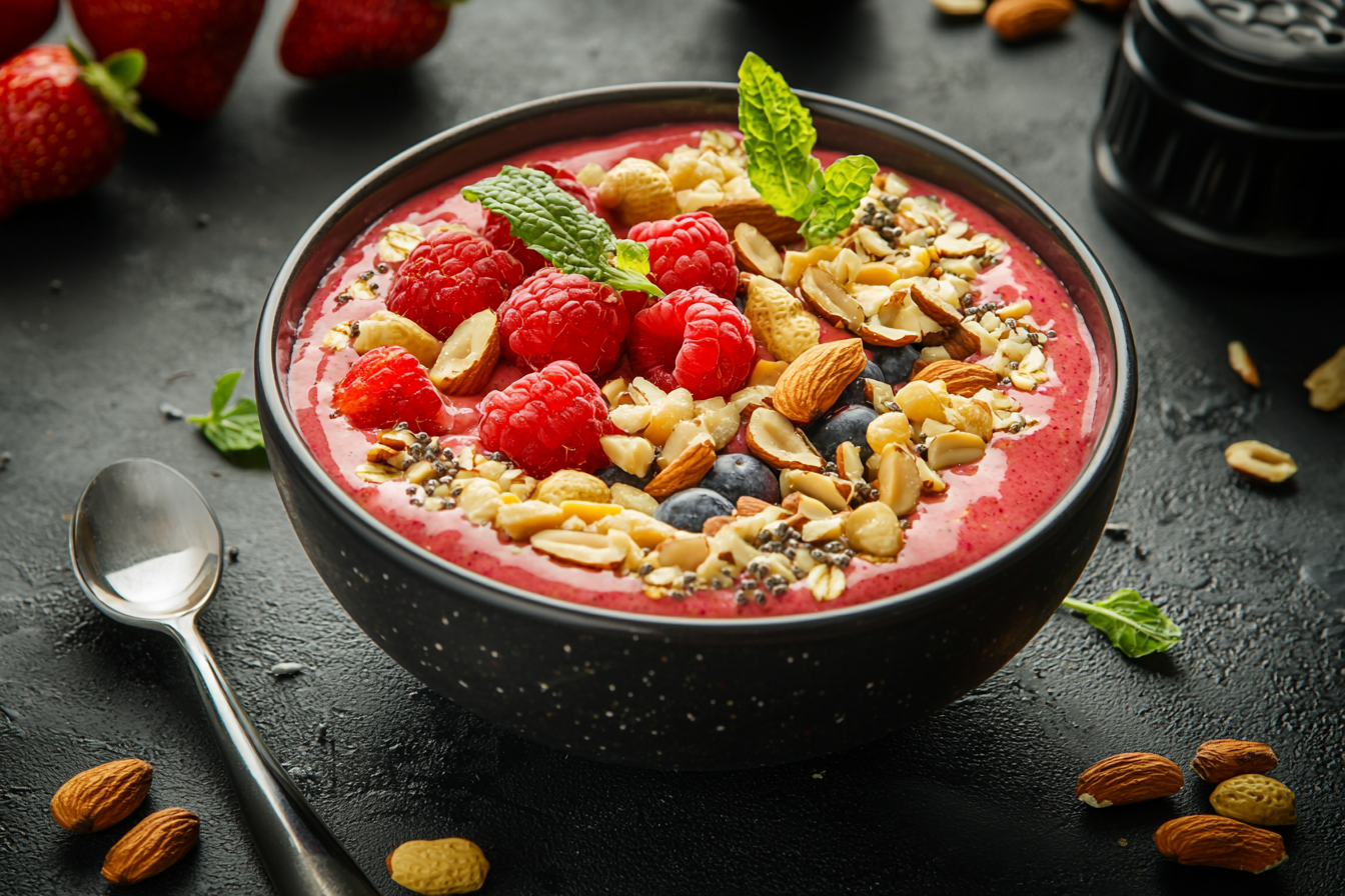 A Nutritious Smoothie Bowl with Fruits