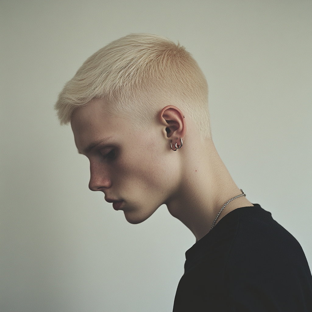 A Pale Young Man with Piercings