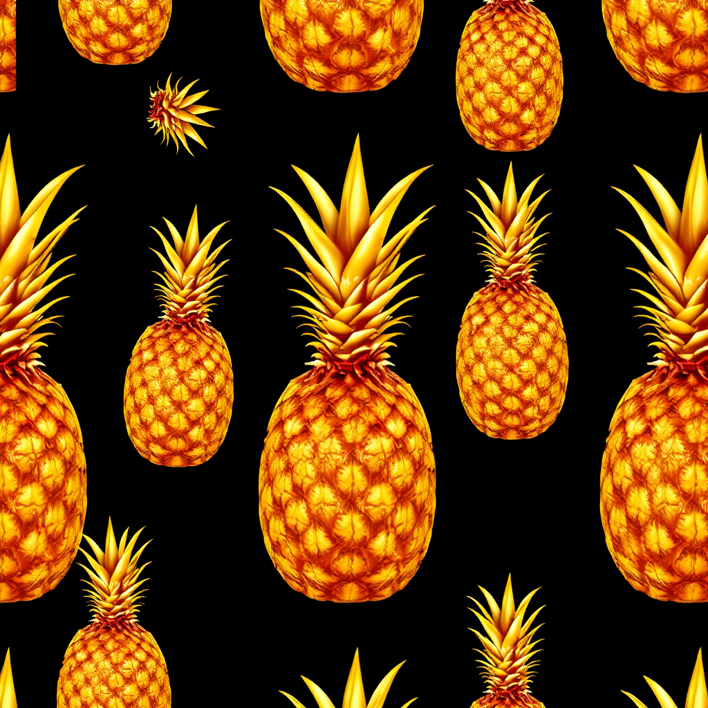 A Pattern of Shiny Pineapples