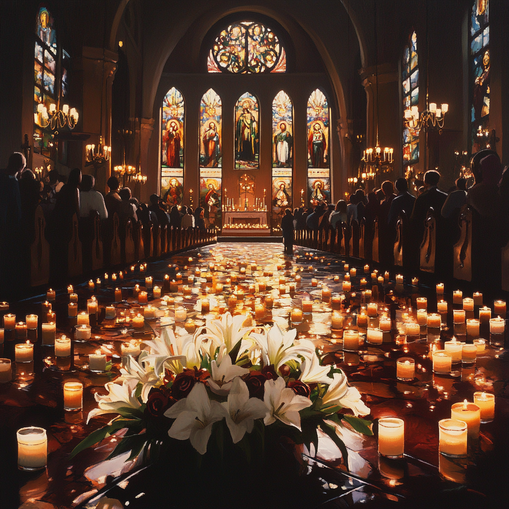 A Peaceful All Saints’ Day Church Scene