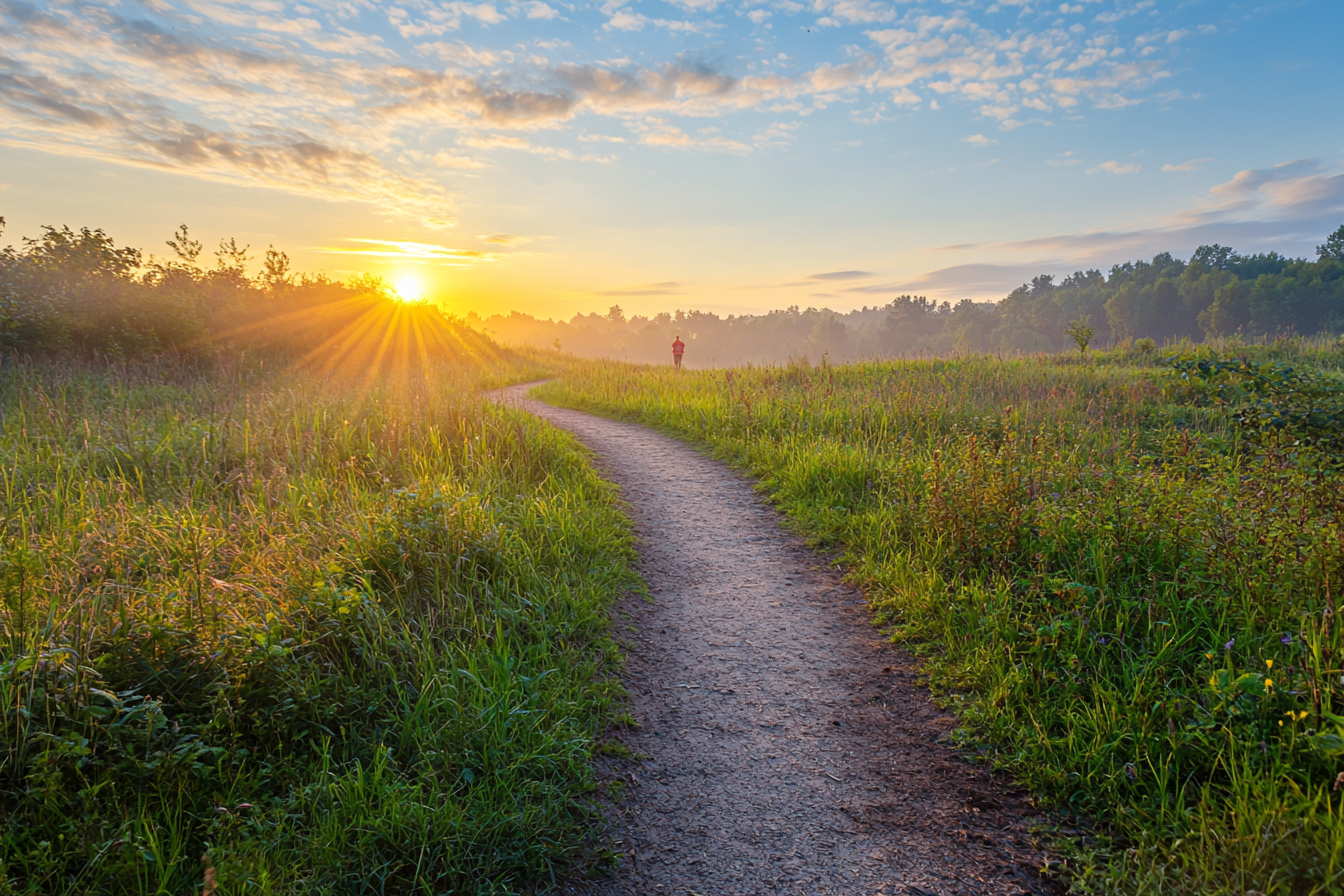 A Peaceful Sunrise Trail for Runners