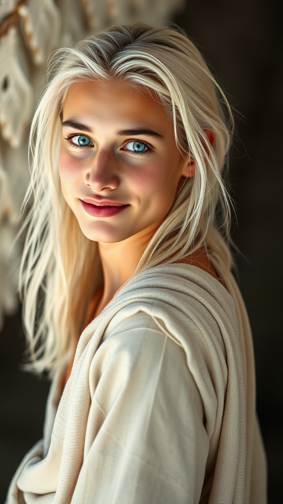 A Peaceful Young Man with Stunning Blue Eyes