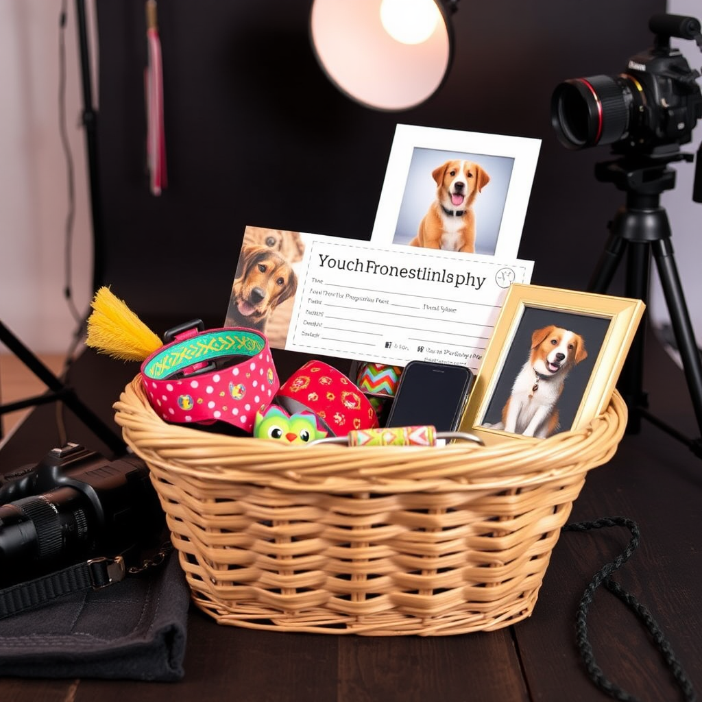 A Pet Photography Basket with Exciting Accessories