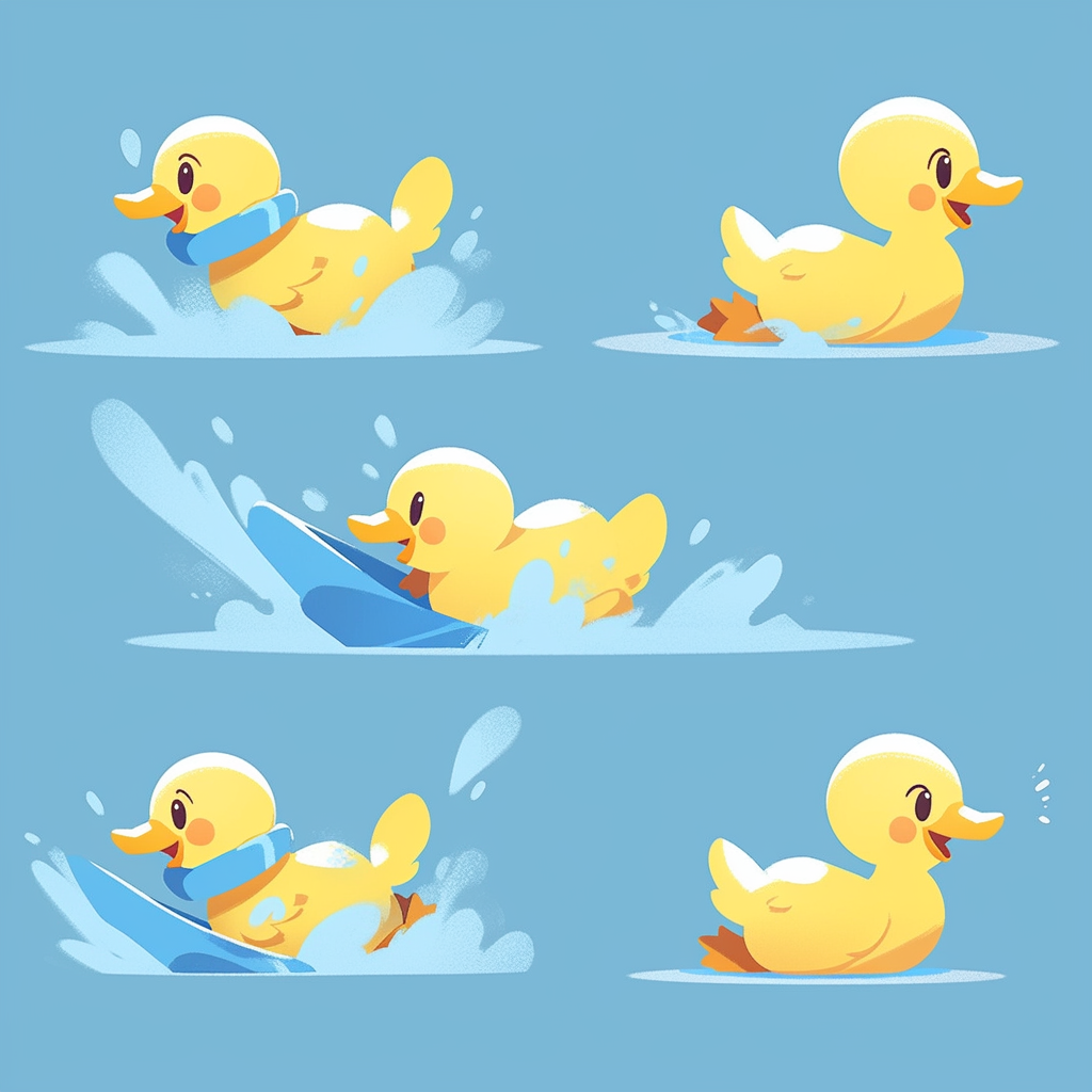 A Playful Little Duck in Water