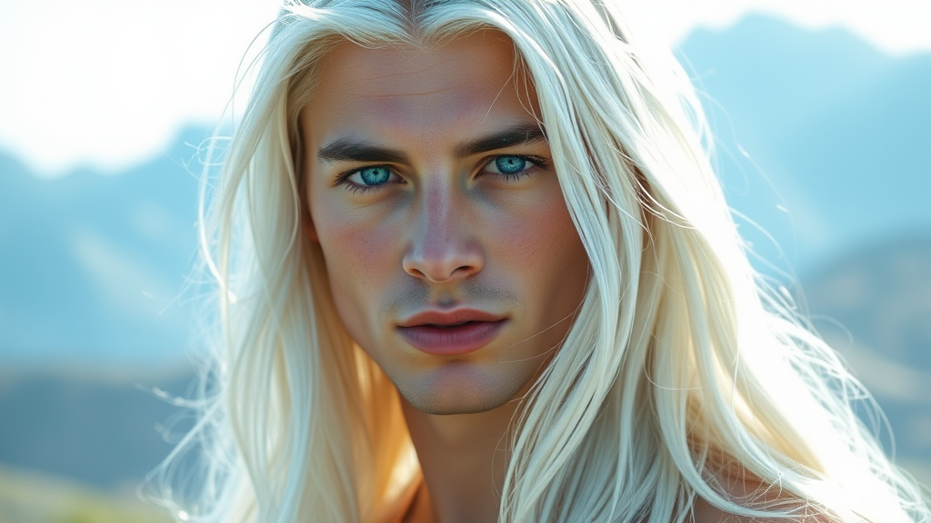 A Pleiadian Man Amidst Cosmic Landscape of Wisdom