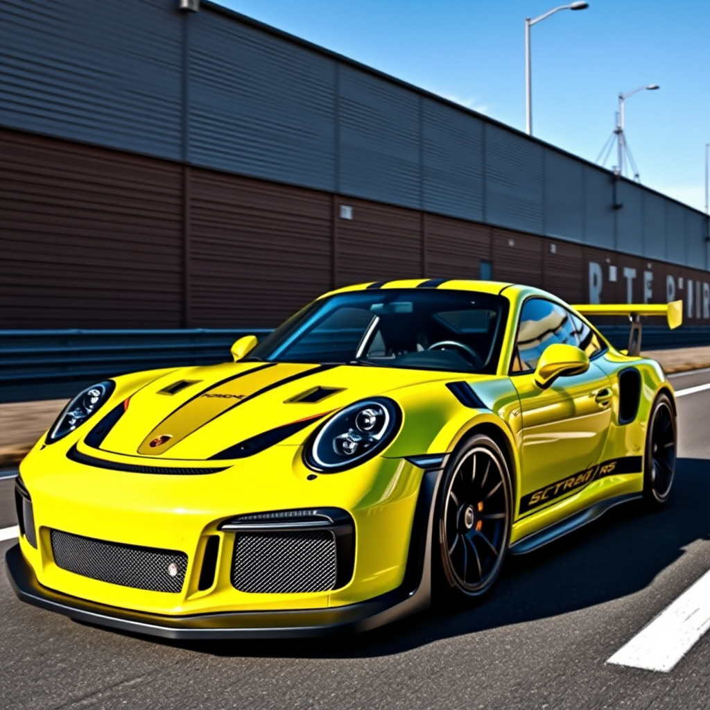 A Porsche 911 GT3 RS racing car.