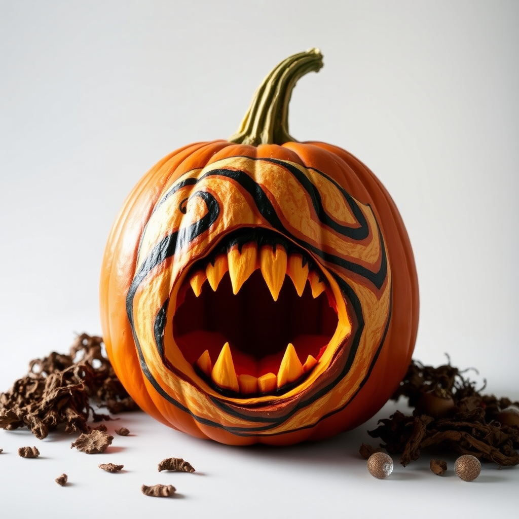 A Pumpkin with a Swirling Vortex of Screams.