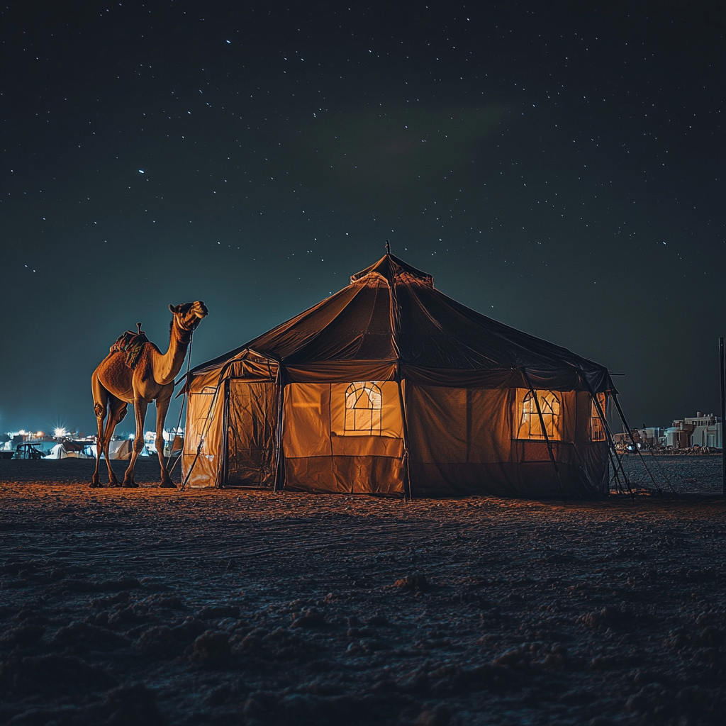 A Rainy Night at the Saudi Desert Tent