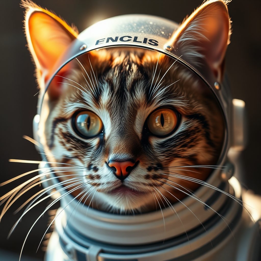 A Realistic Cat Face in Vibrant Colors