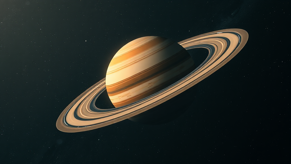 A Realistic Image of a Spaceship and Saturn