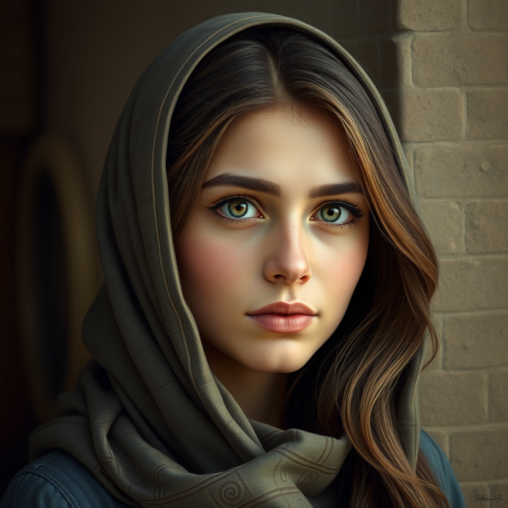 A Realistic Portrait of an Iranian Girl