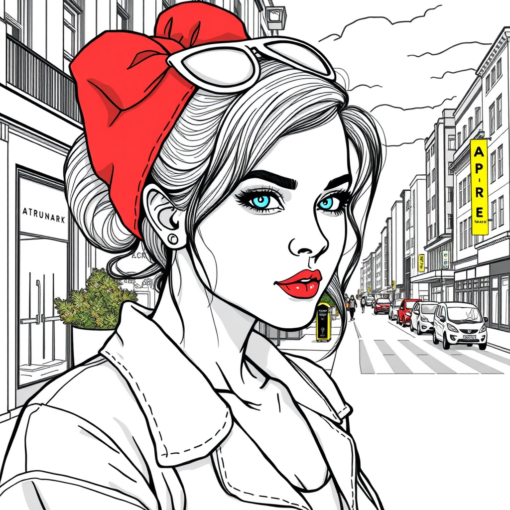 A Realistic Urban Girl Coloring Page